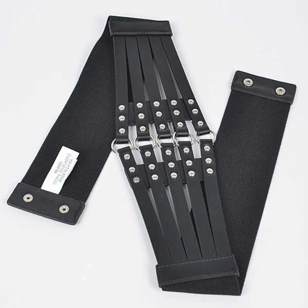 Black & Silver Vegan Leather Statement Belt